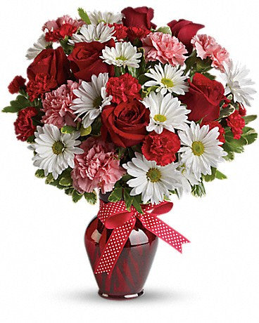 Kisses and Hugs Bouquet with Red Roses